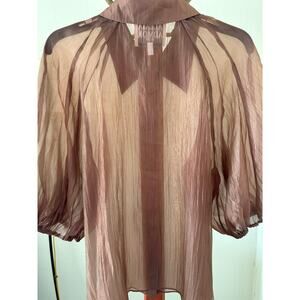 Alexia Ardmore Organza Brown Blouse XL